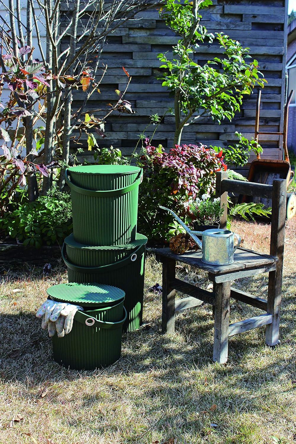 Hachiman Garden Tool Storage Bucket 10L - Dark Green