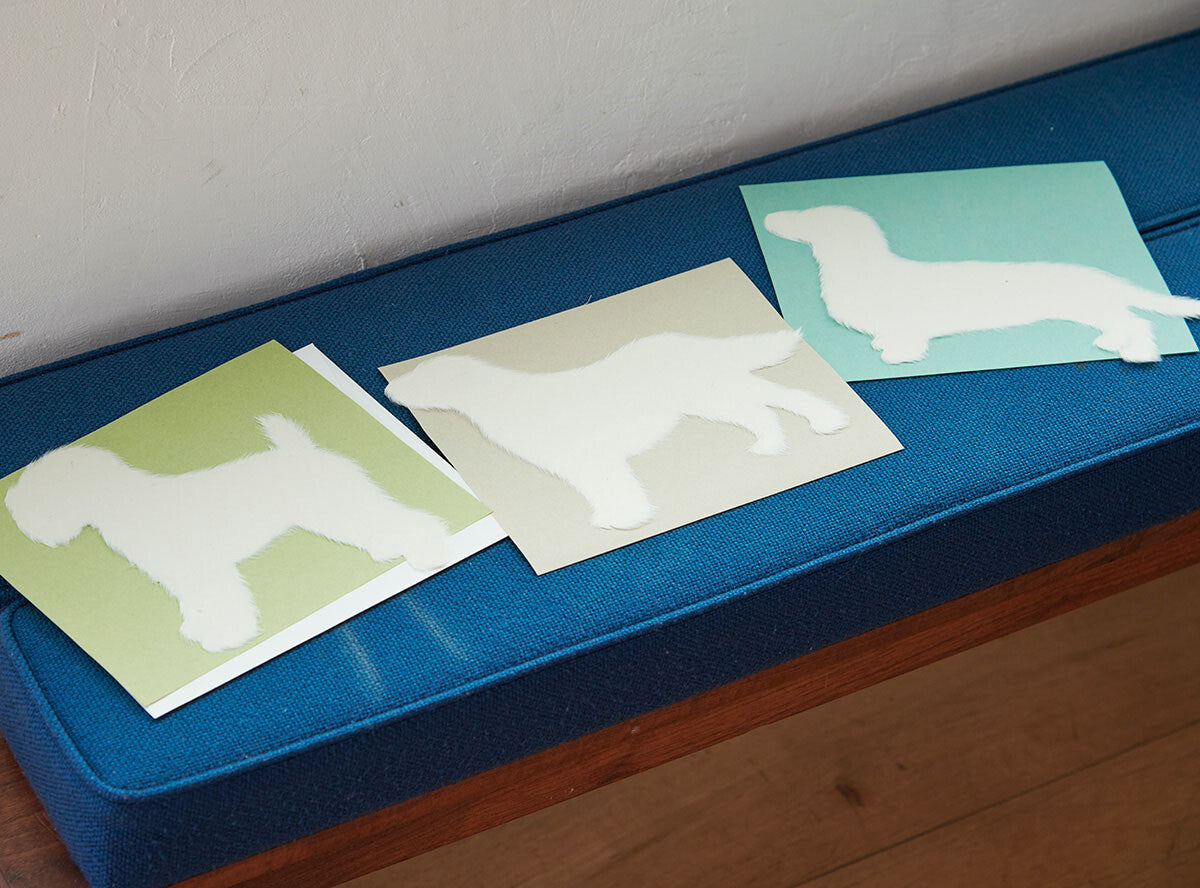 Handmade Japanese Mino Washi Poodle Message Card