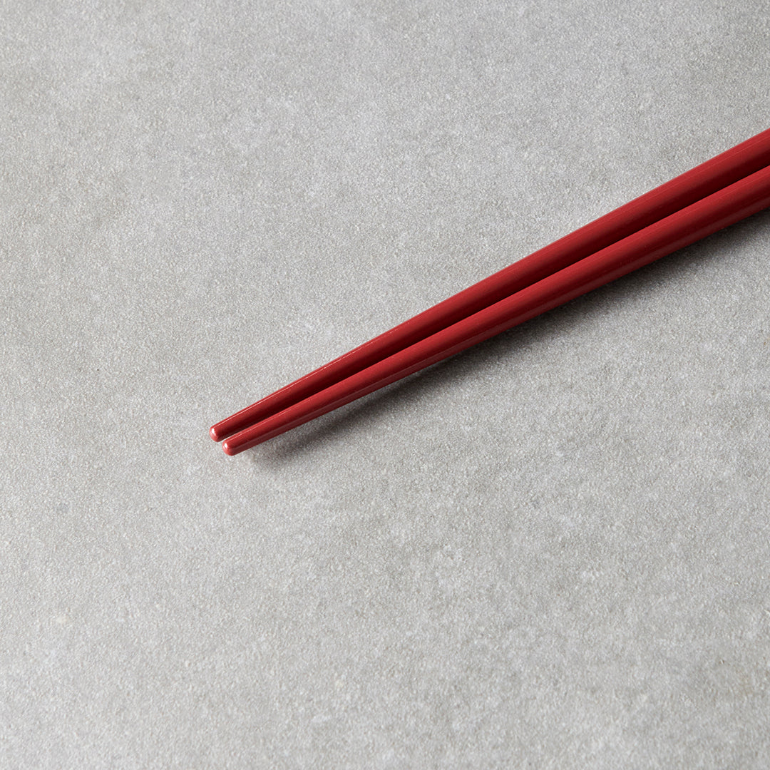 Dark red & white chopsticks 23cm