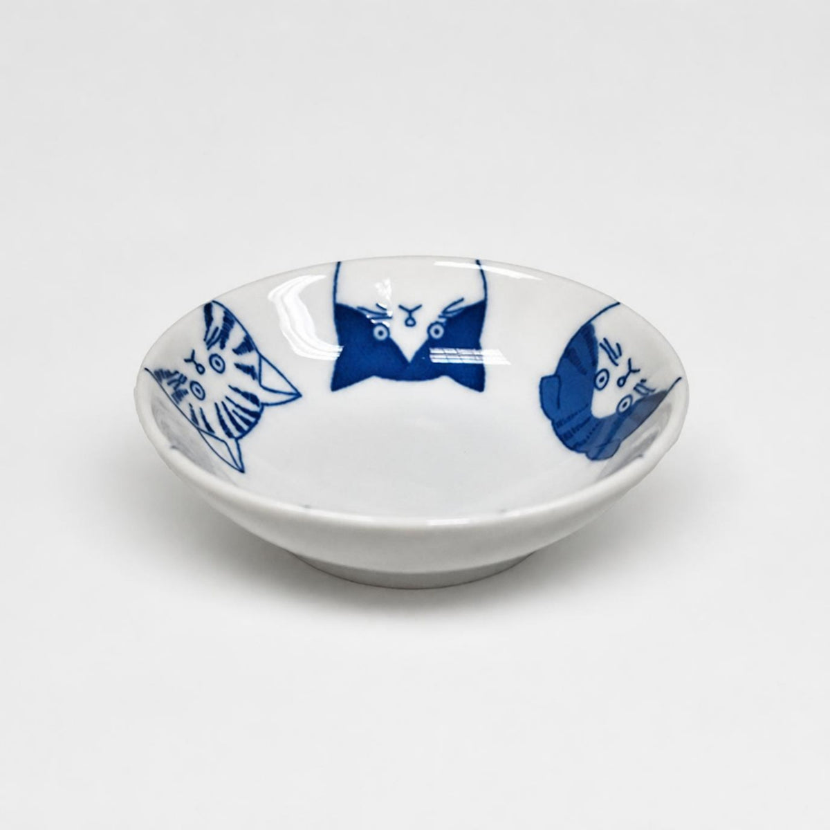 Blue Cat Faces Sauce Dish 9cm