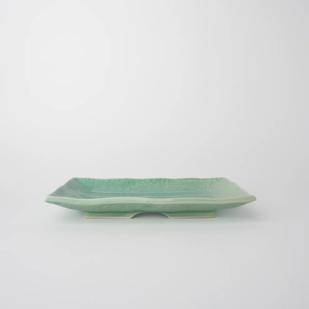 Celadon Sushi Plate Rect. 22cm