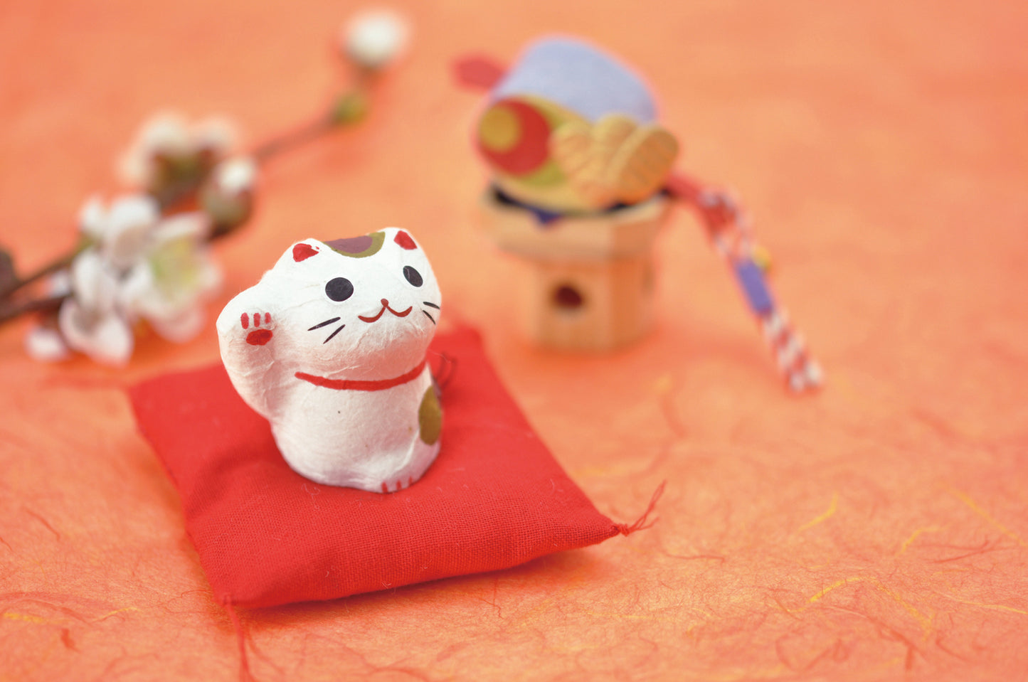 Noted Flowering Fortune Seed Paper Token - White Cat