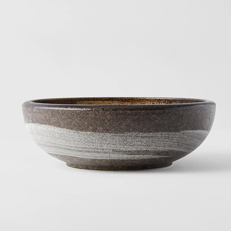 Gold Brushstroke Thick Edge Bowl 23cm