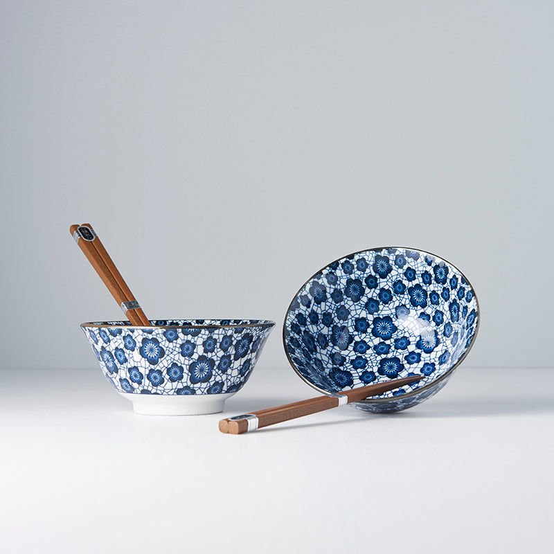 Blue plum 2 piece boxed bowl set