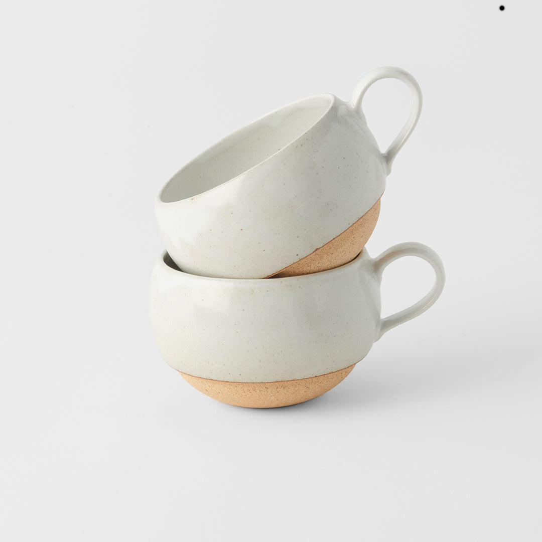 Rounded mug with handle white 6.5cm