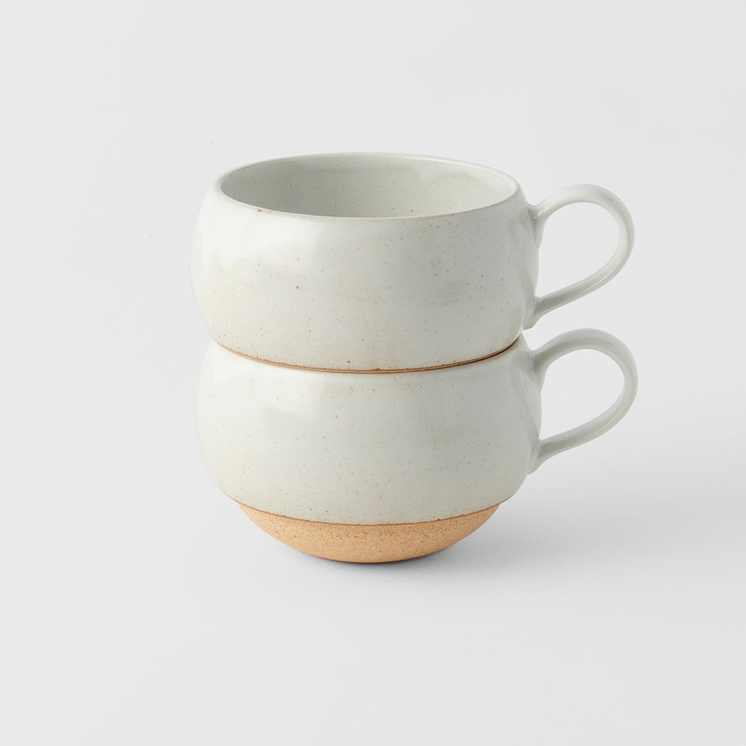 Rounded mug with handle white 6.5cm