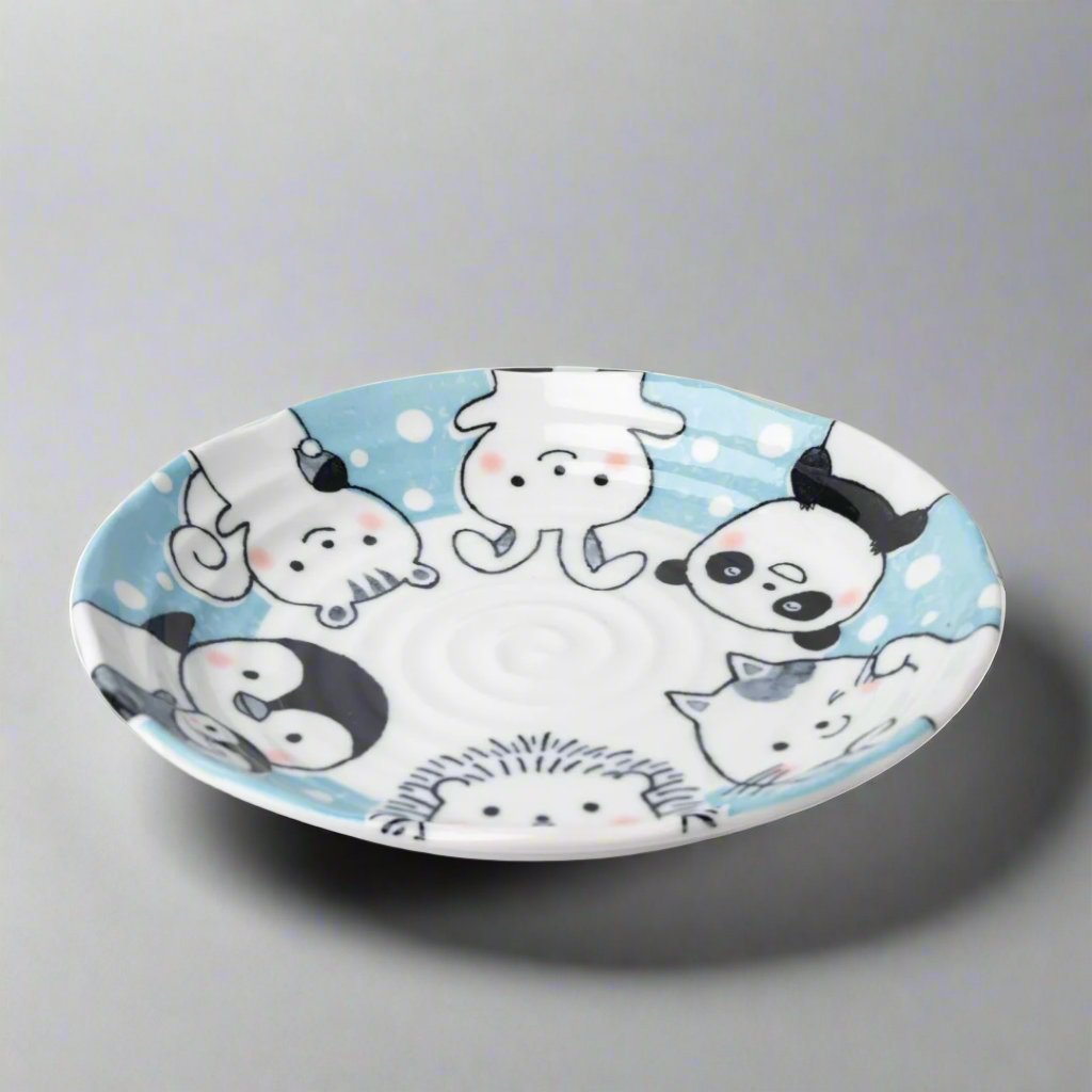 Kawaii Blue Glaze Plate 22cm