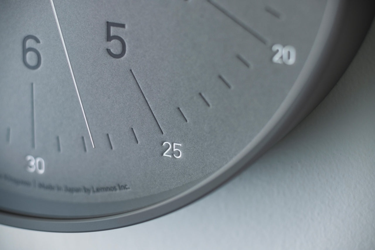 Lemnos essent Japanese Designer Wall Clock - Grey