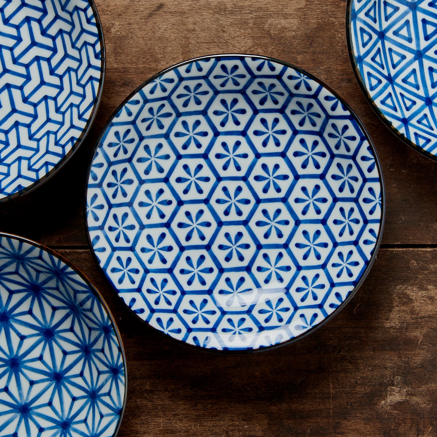 Indigo Starburst Ikat plate 16cm