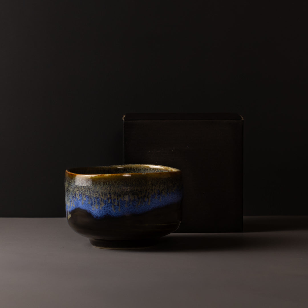 Matcha Tea Bowl Blue Drip 400ml