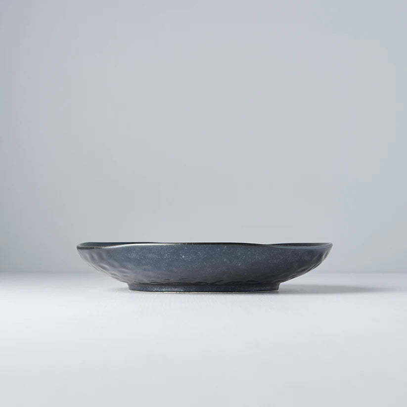 Matt Black Uneven Dinner Plate 23cm