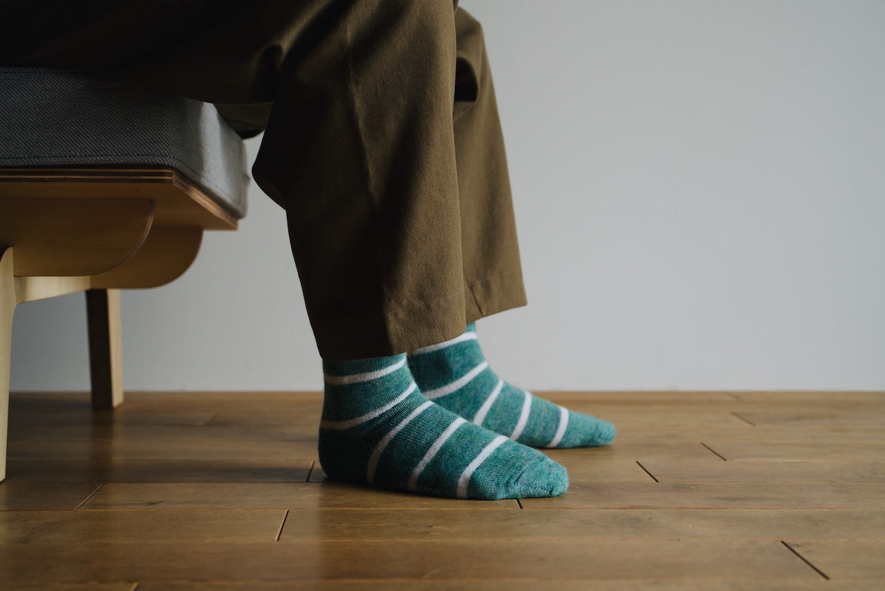 Mohair Wool Border Socks - Trail Road