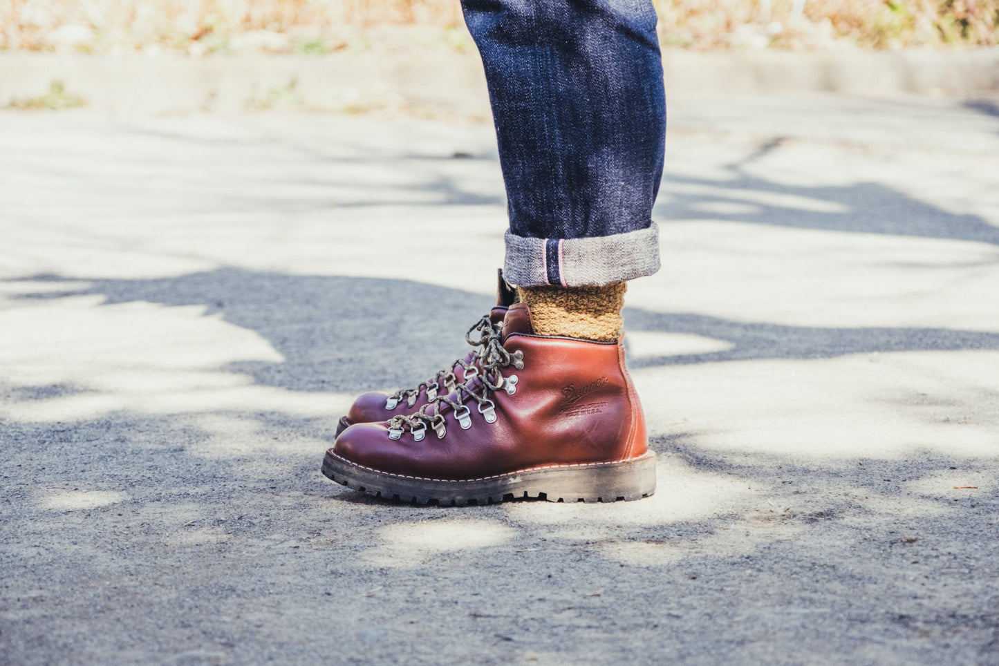 Wool Cotton Boots Socks - Mustard