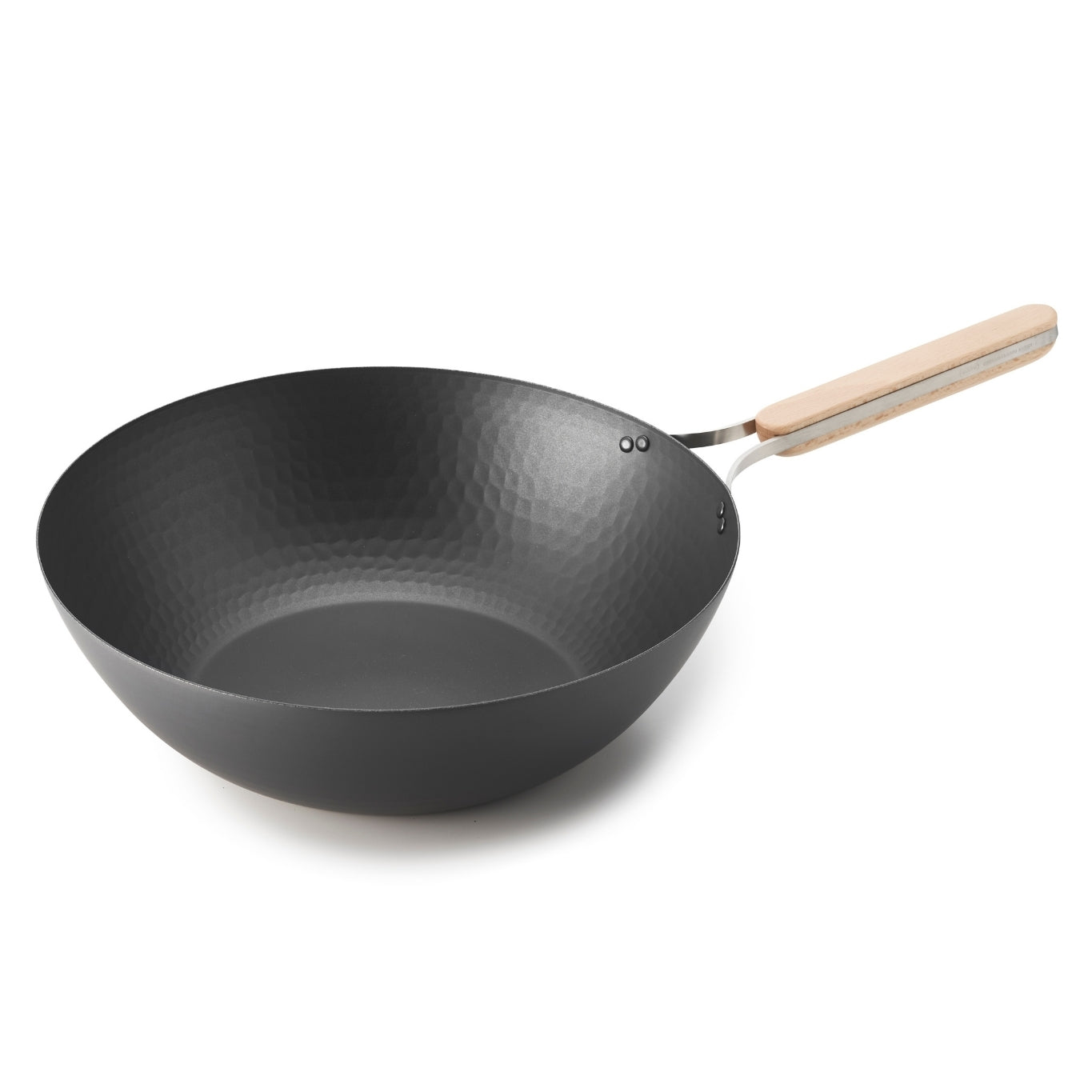 Nitrided Carbon Steel Wok Pan 32cm - Made In Japan UK