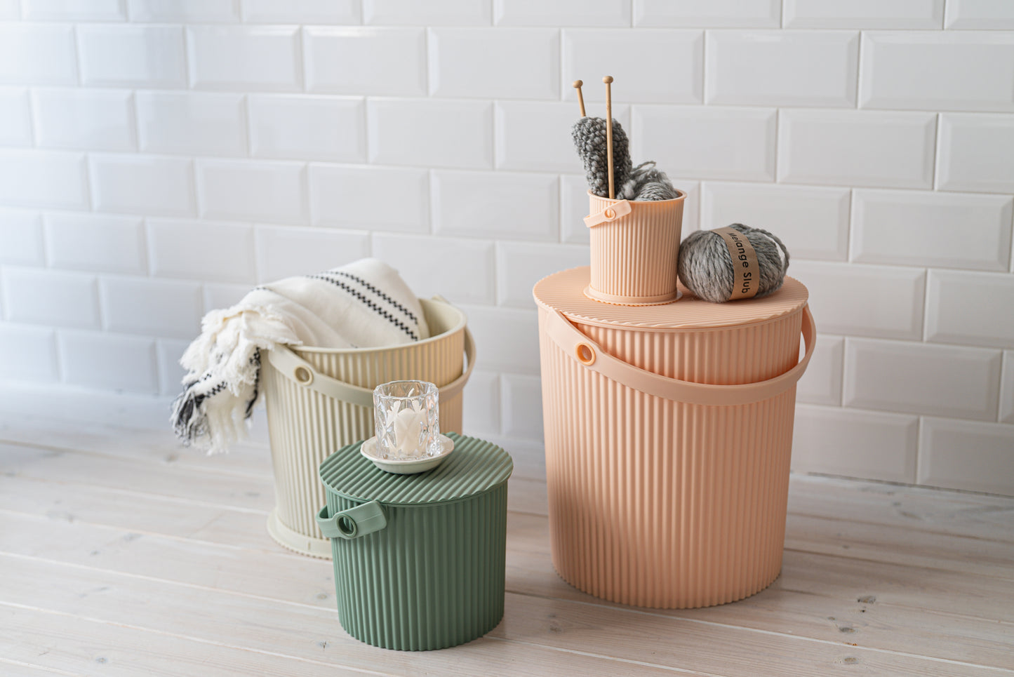 Hachiman Omnioutil baby Storage Bucket 0.7L - Pale Pink