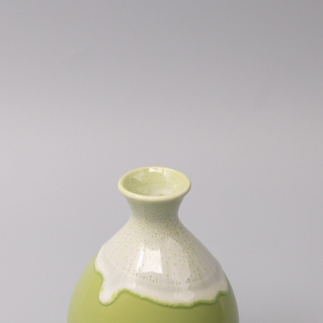 Sake Jug Green Gloss White Drip 300ml