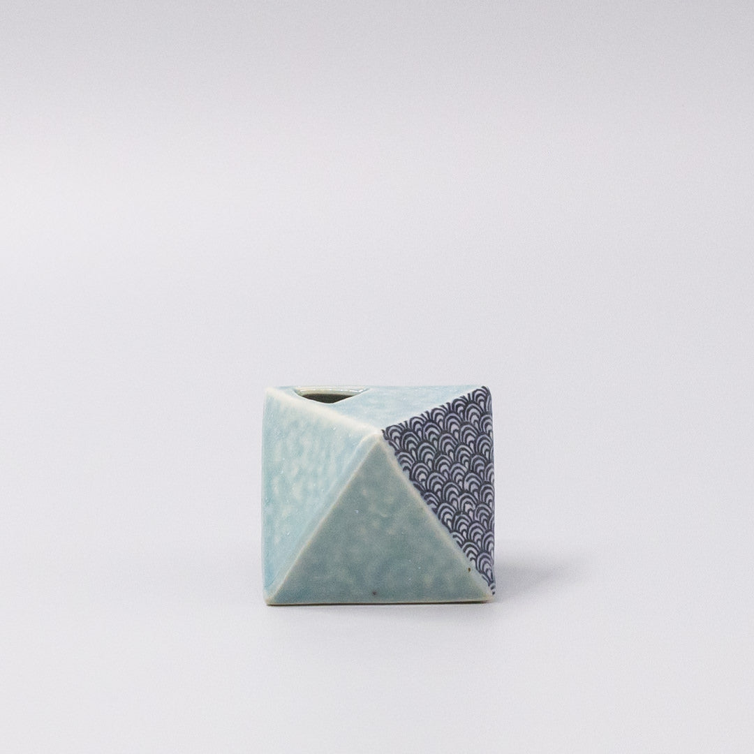 Triangular Turquoise Wave Vase