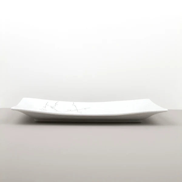 White Blossom rectangular platter 33cm