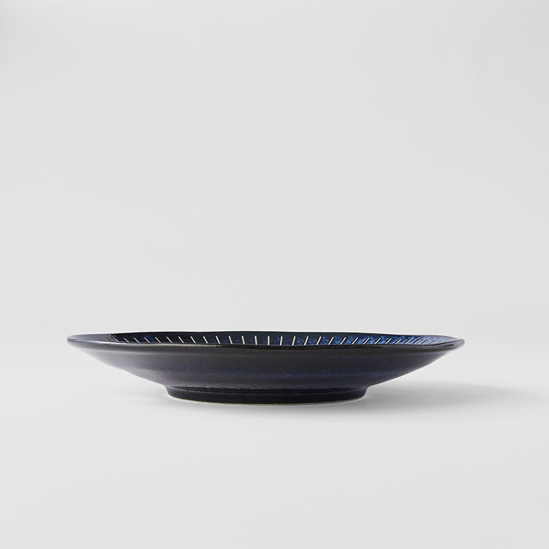 Ridged Indigo dinner plate 25cm