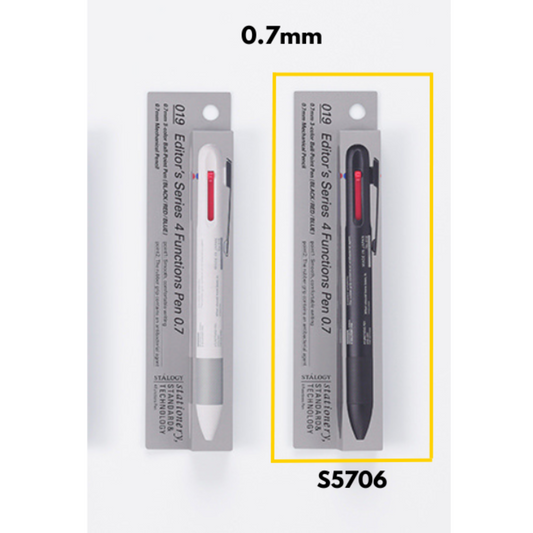 Stalogy 4 Functions Pen, 0.7mm, Black