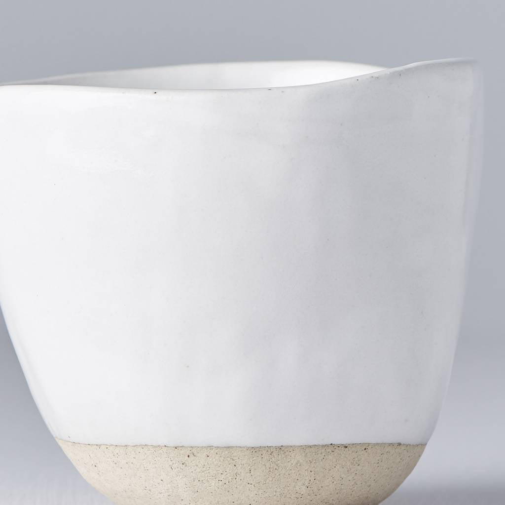 Lopsided mug white & bisque 7cm