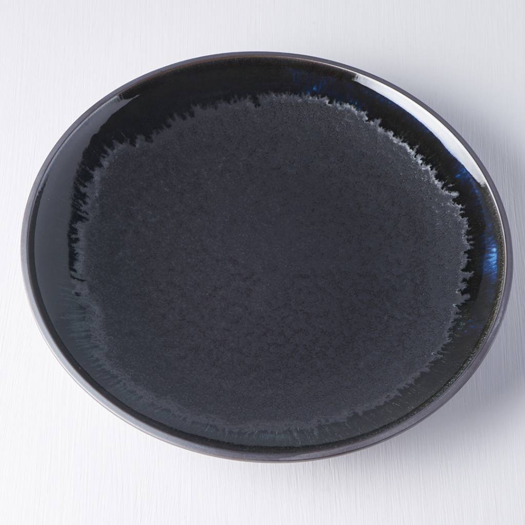 Matt W' Shiny Black Edge dinner plate 25cm