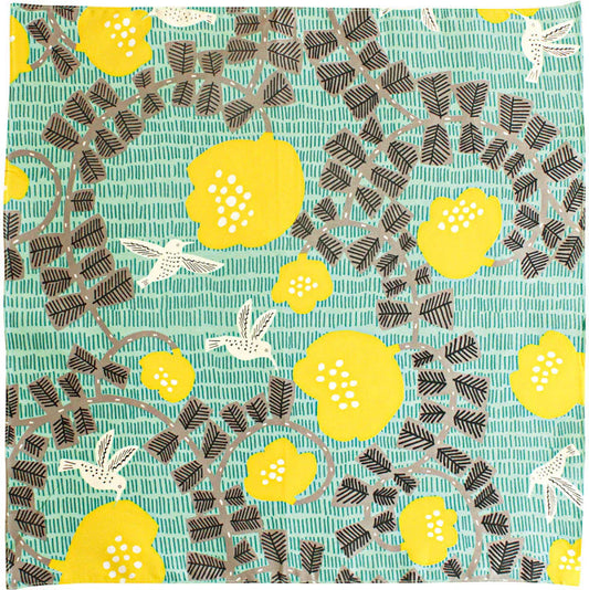 Furoshiki Organic Cotton - Kata Kata Musubi Hummingbird Green 70cm