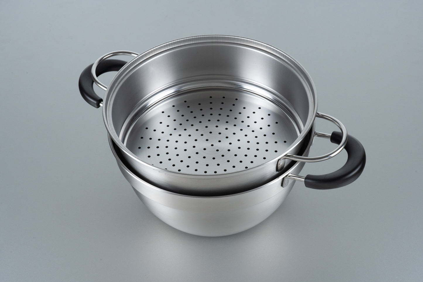 Enzo Stainless Steel Deep-Rim Two-Tier Steamer 23cm