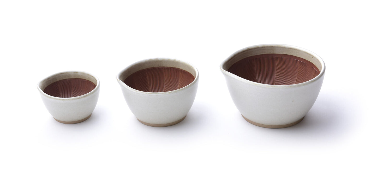 Motoshige Japanese Suribachi White Mortar & Pestle Set 14.5cm