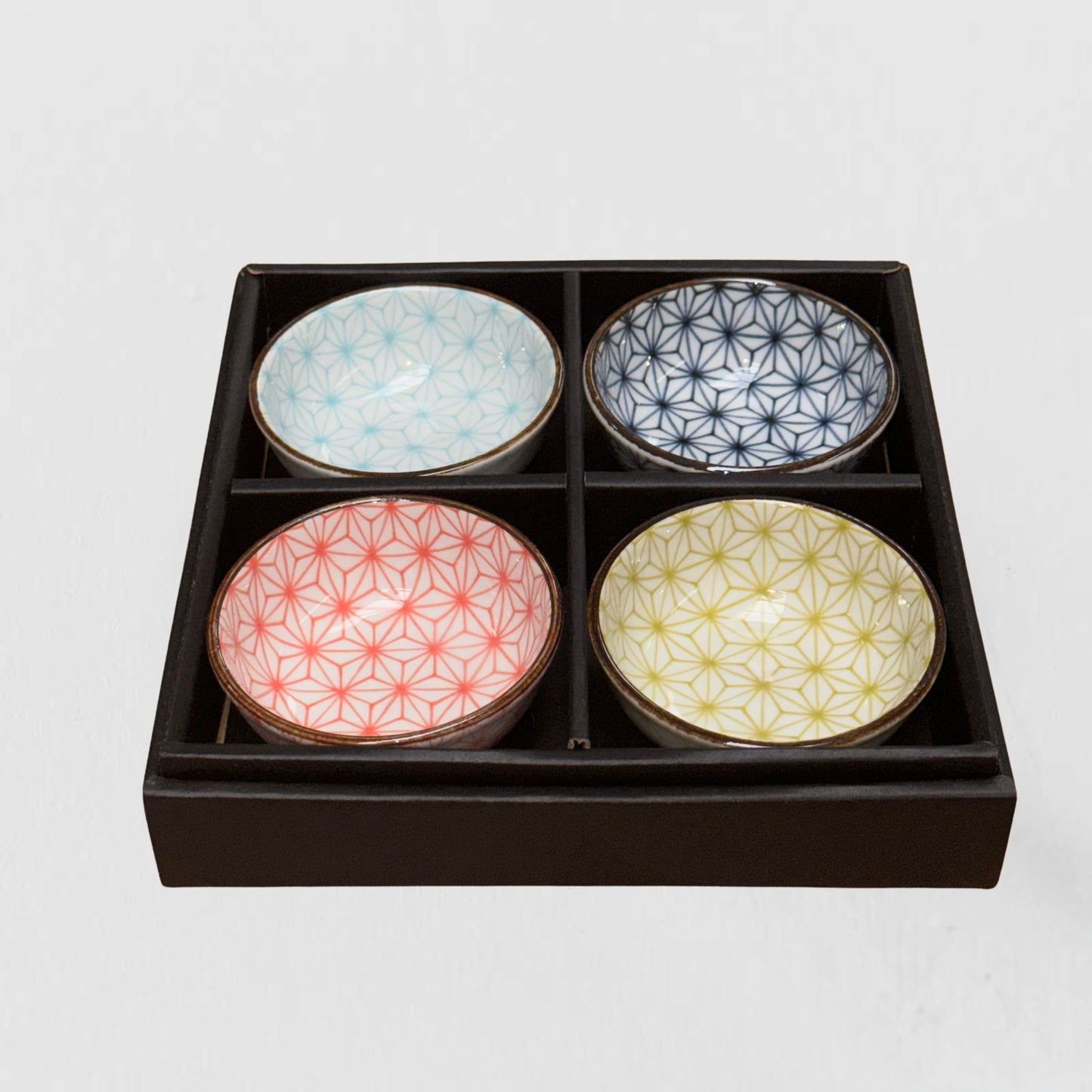 Multicolour Asanoha Design Sauce Dish Gift Set 9cm