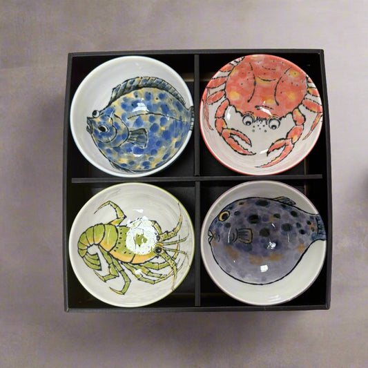 Manga Sea Creature 4 piece boxed bowl set 13cm