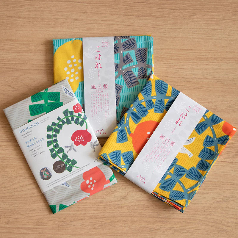 Furoshiki Organic Cotton - Kata Kata Musubi Hummingbird Green 70cm