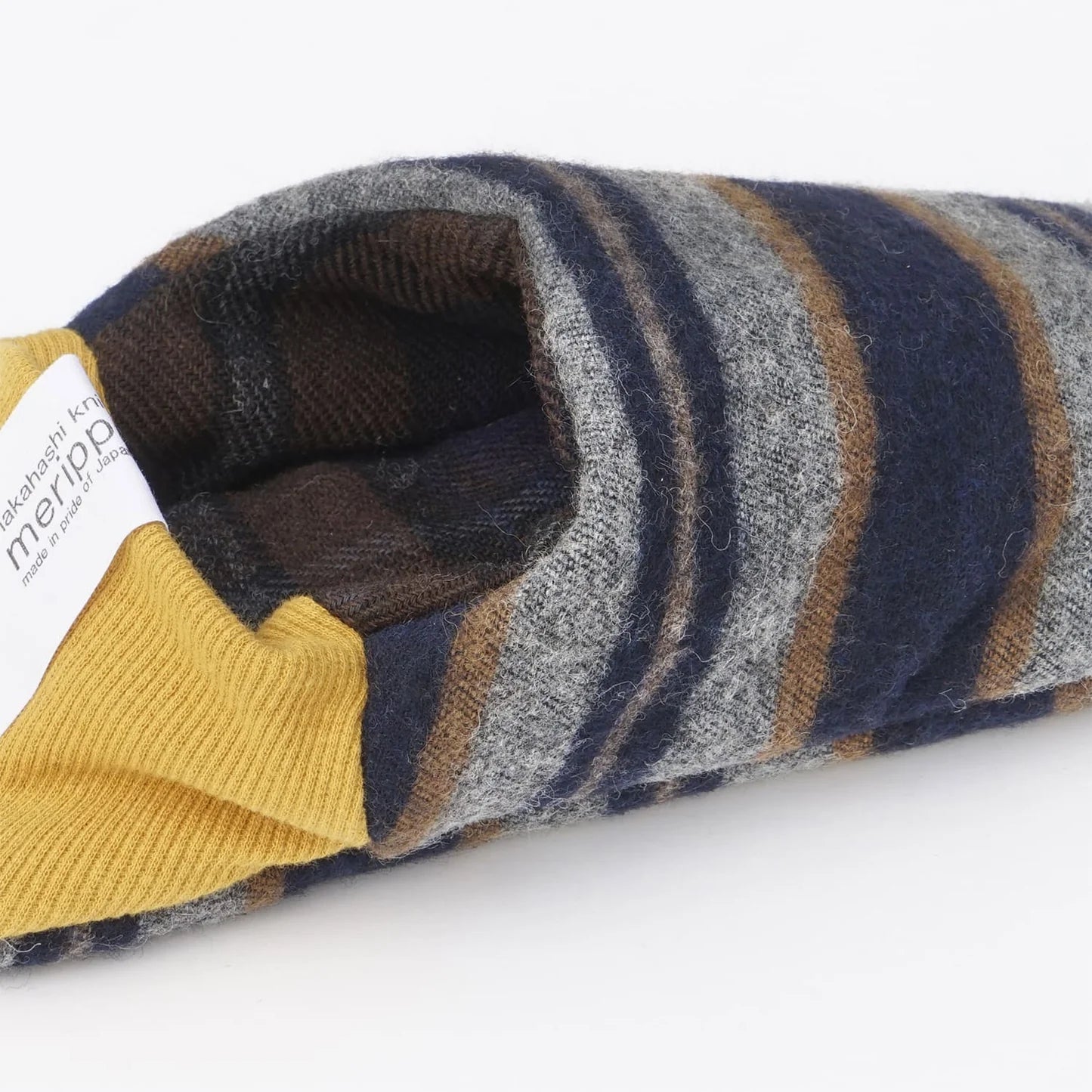 Merippa Cotton Wool Border x Dark Check Japanese Slippers