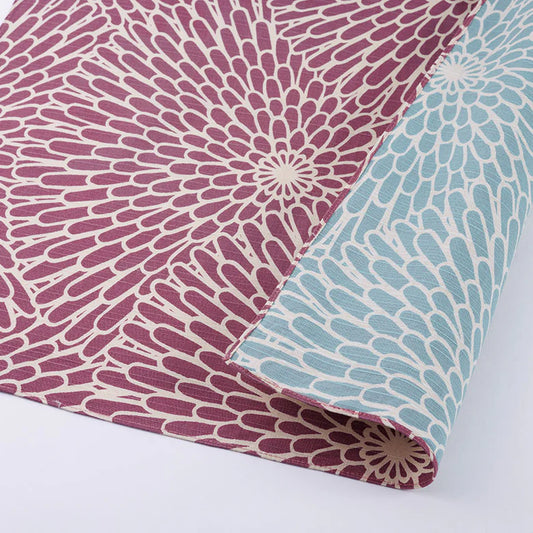Furoshiki Isa monyo Reversible - Chrysanthemum Purple Blue 70cm
