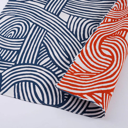Furoshiki Isa monyo Reversible - Knot Blue/Orange 70cm