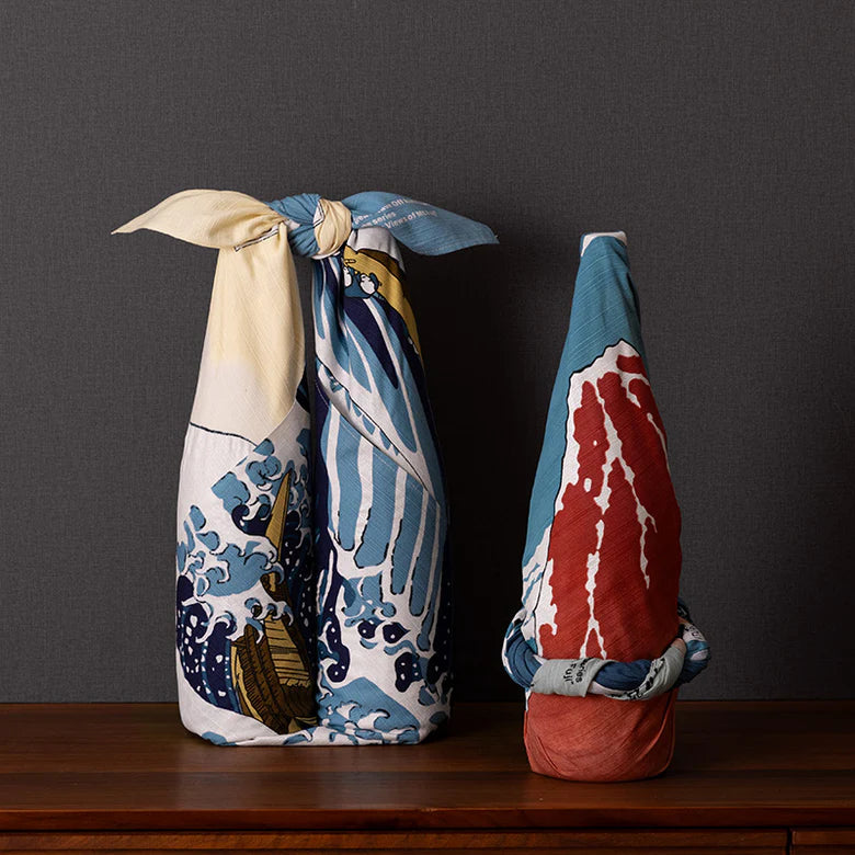 Furoshiki Ukiyo-e - South Wind, Clear Sky Navy Blue 70cm