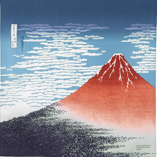 Furoshiki Ukiyo-e - South Wind, Clear Sky Navy Blue 70cm