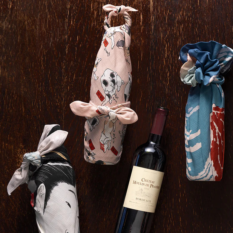 Furoshiki Ukiyo-e - South Wind, Clear Sky Navy Blue 70cm