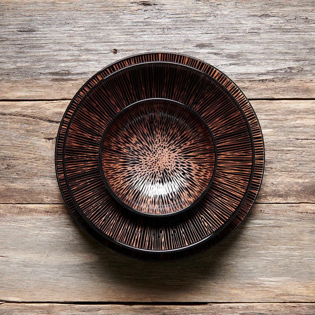 Bronze converging line Ramen Bowl 24cm