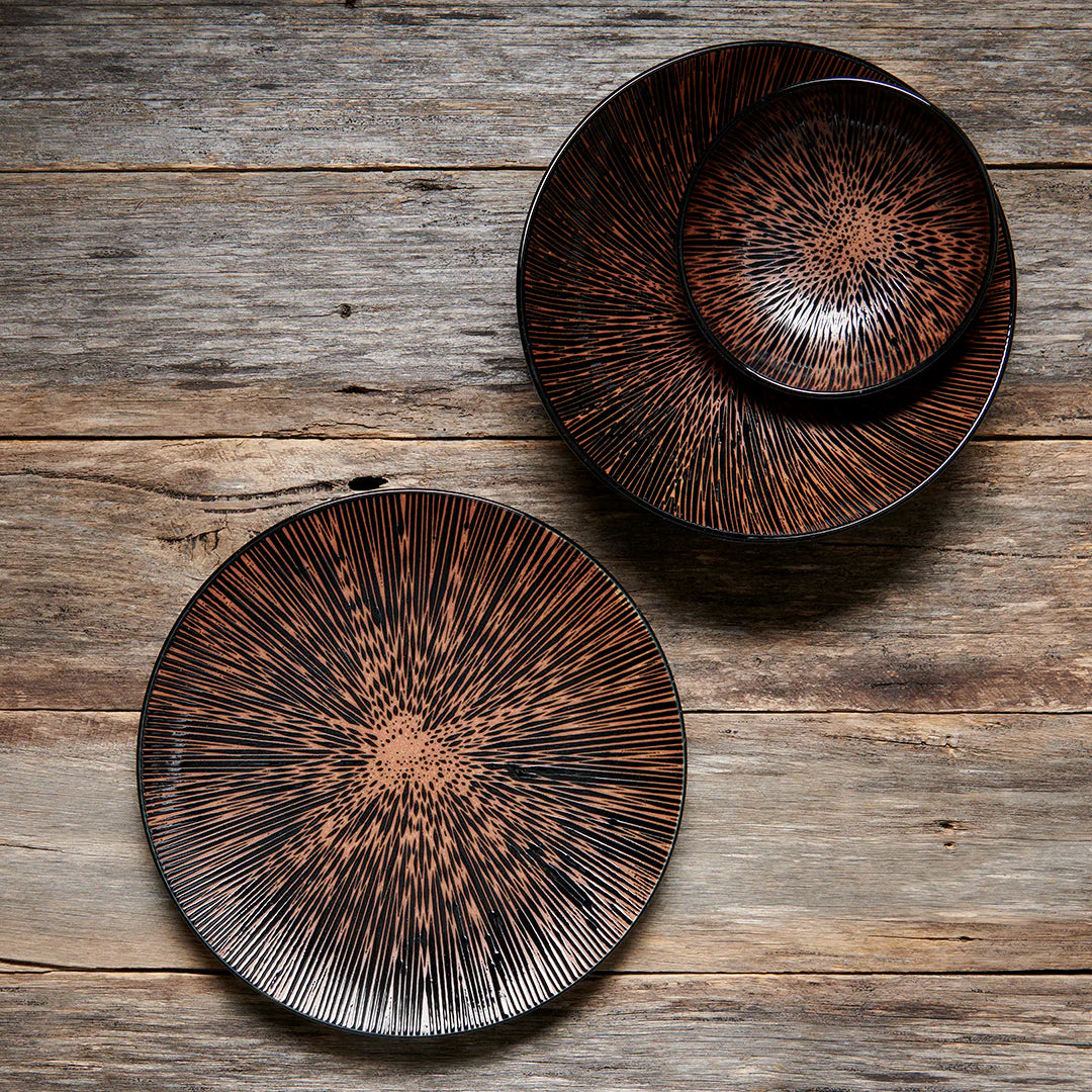 Bronze converging line Ramen Bowl 24cm