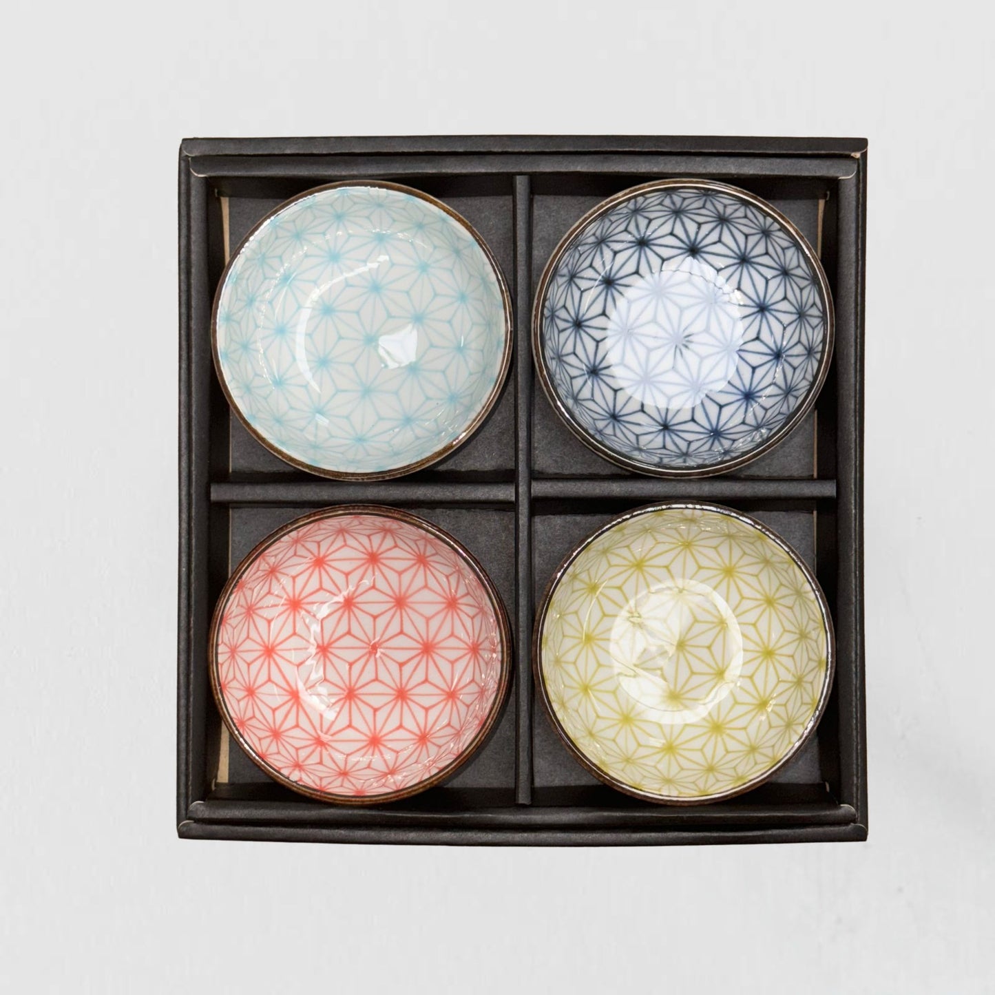 Multicolour Asanoha Design Sauce Dish Gift Set 9cm