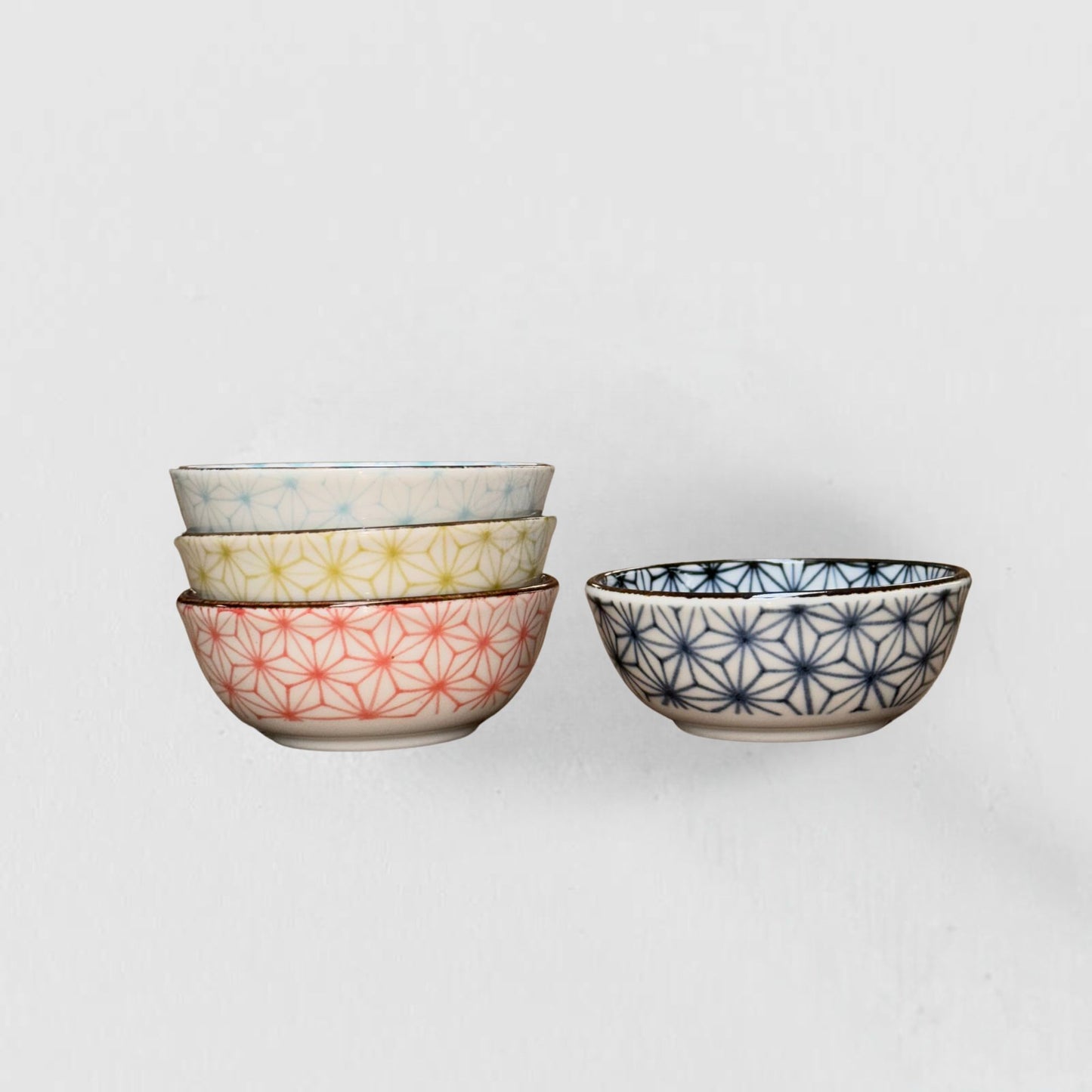 Multicolour Asanoha Design Sauce Dish Gift Set 9cm