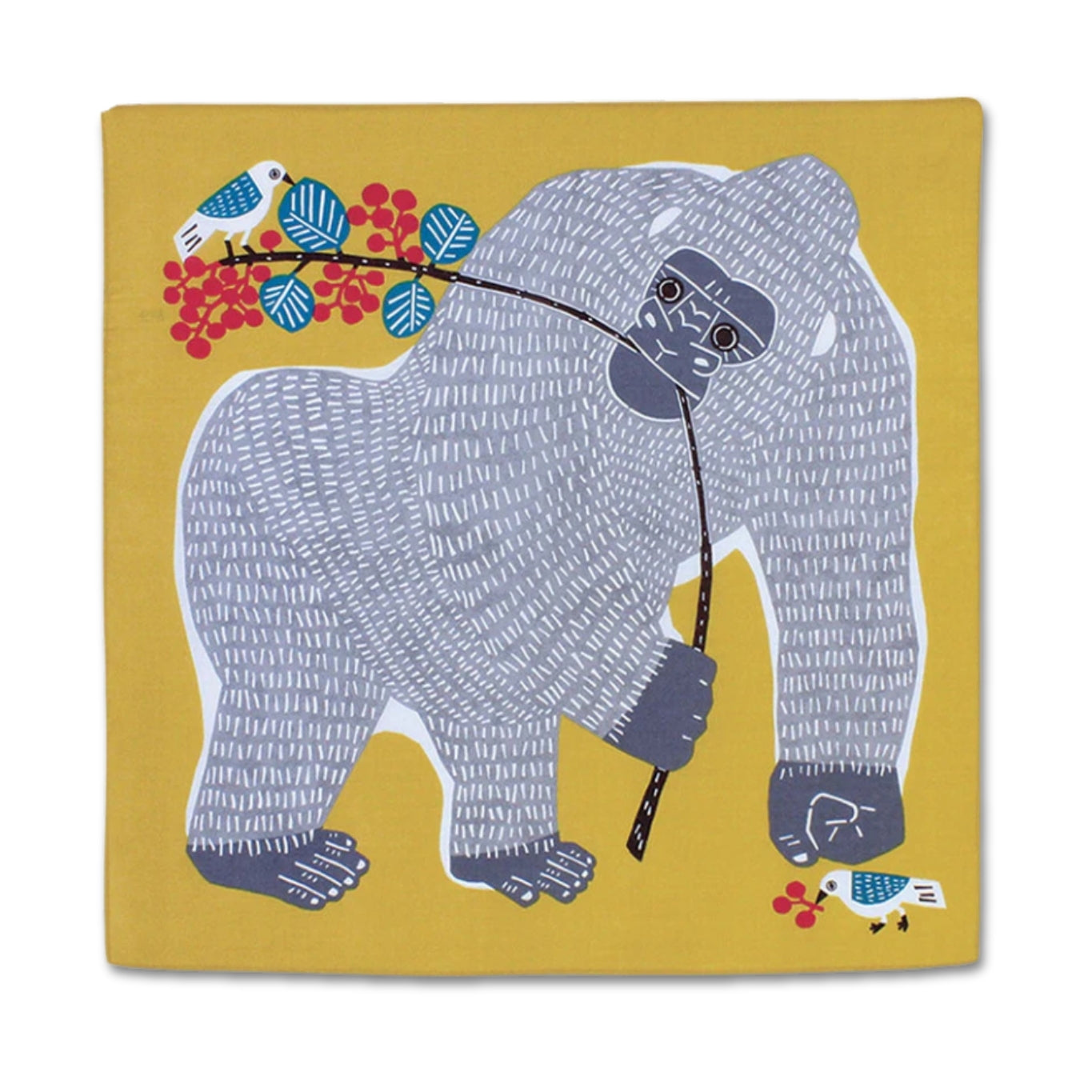 Furoshiki Organic Cotton - Kata Kata Musubi Gorilla Yellow 50cm
