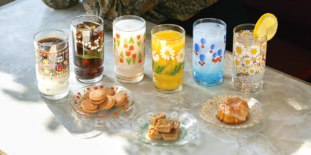 Aderia Retro Blooming Flowers Gift Box Glass Tumbler 270ml