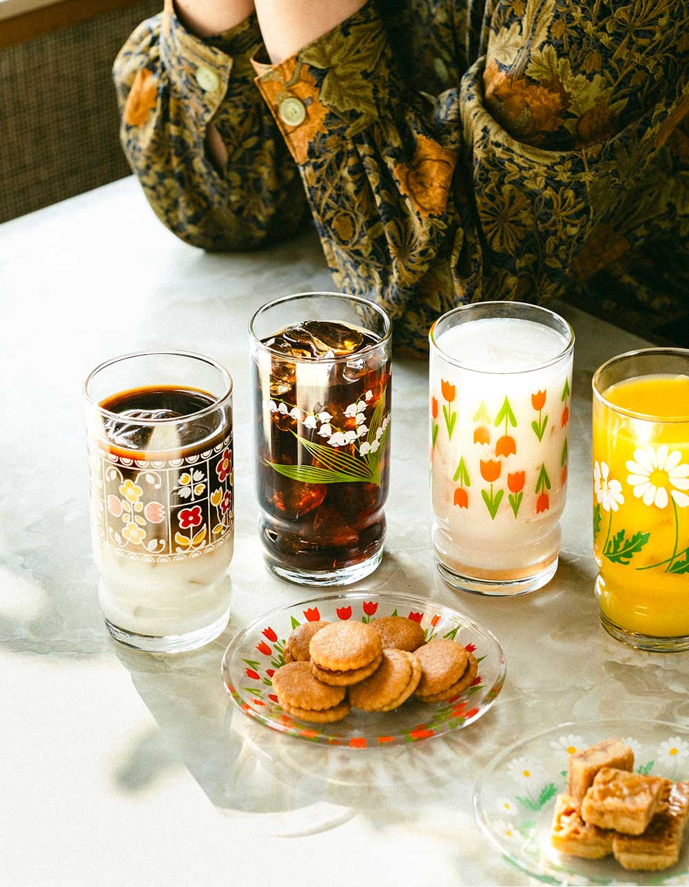 Aderia Retro Blooming Flowers Gift Box Glass Tumbler 270ml