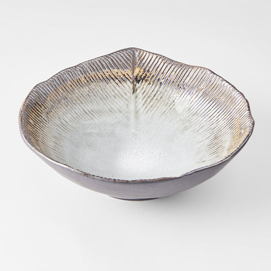 Akane Grey Japanese Bowl offcentre 24cm