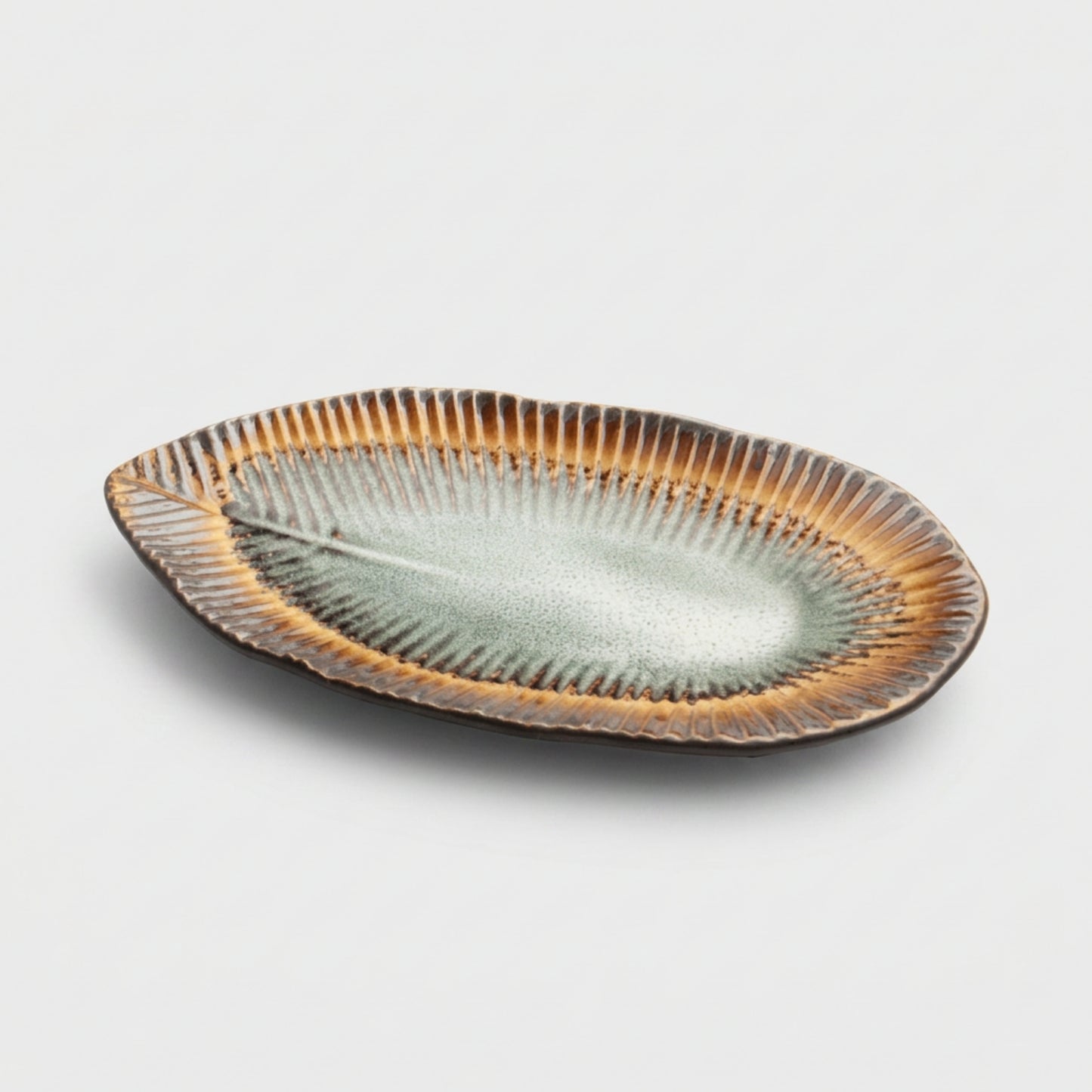 Akane Grey Ridge Oval Plate 21cm