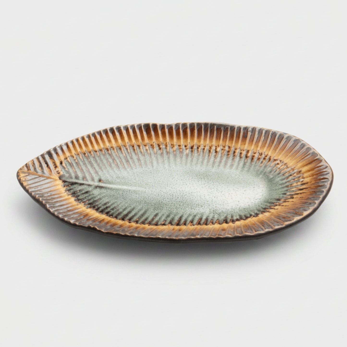 Akane Grey Ridge Oval Plate 21cm