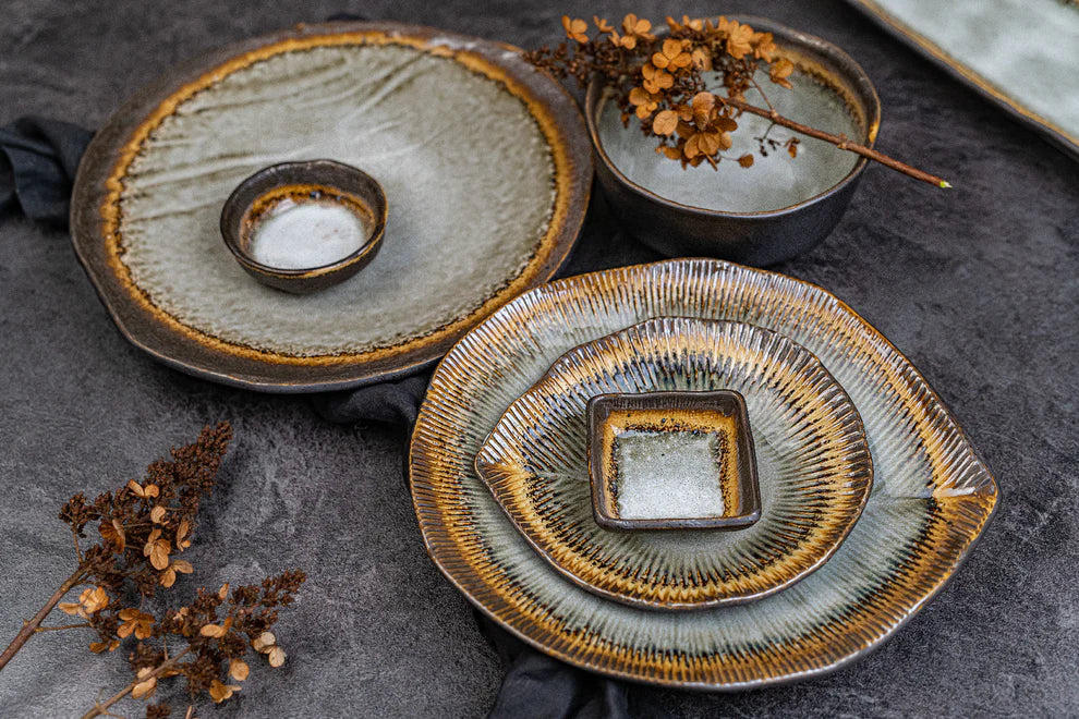 Akane Grey square sauce dish 7cm
