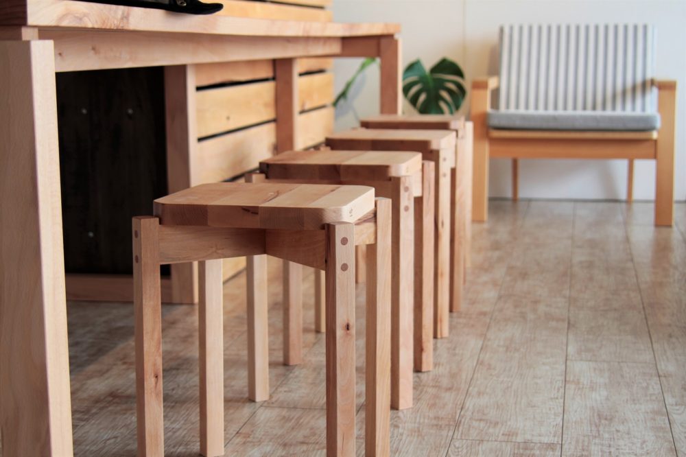 Asakura Makanai Natural Snow Beech Stool